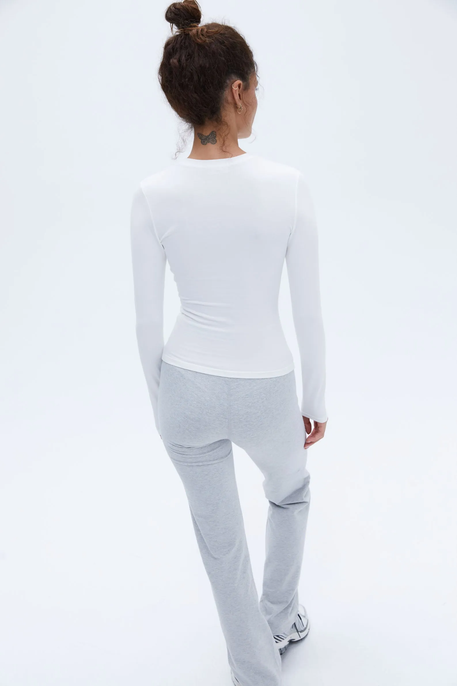 Cotton Long Sleeve Top - White