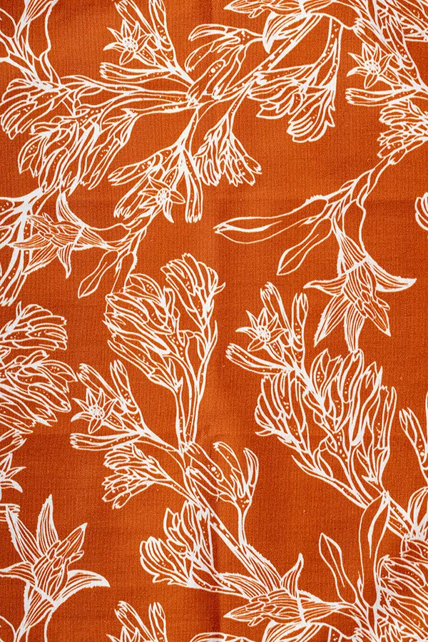 Cotton Tie - Kangaroo Paw Burnt Orange