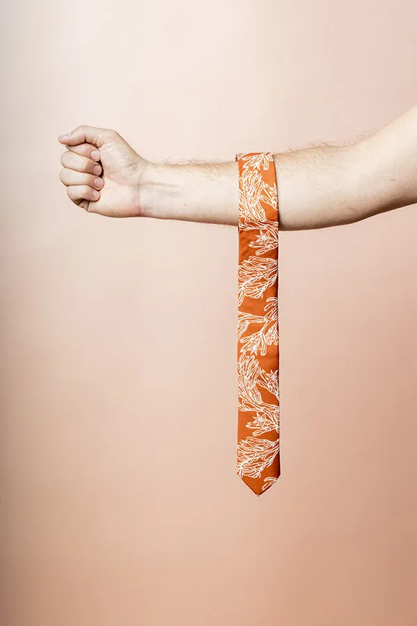 Cotton Tie - Kangaroo Paw Burnt Orange