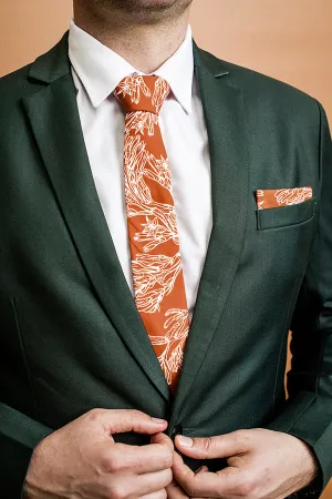 Cotton Tie - Kangaroo Paw Burnt Orange