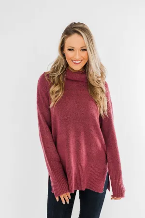 Counting Every Blessing Sweater- Dark Mauve Purple