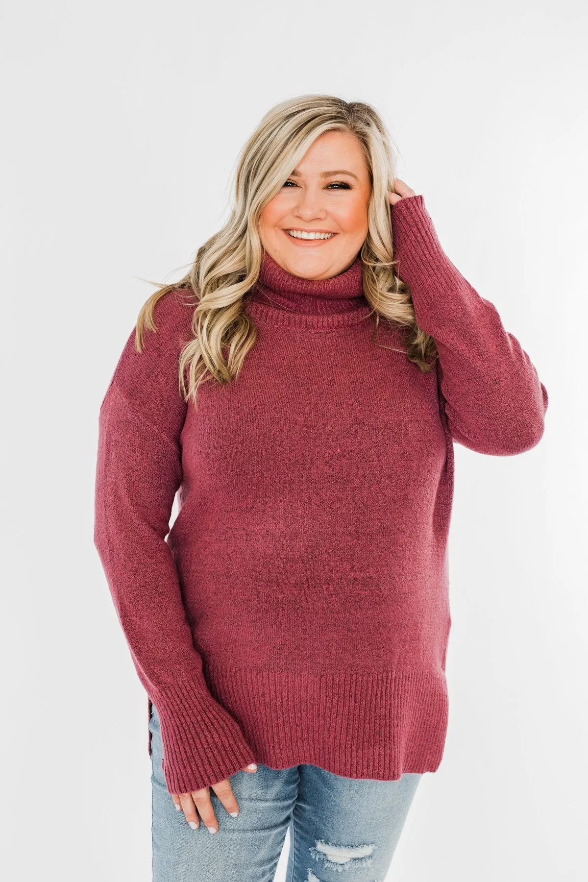 Counting Every Blessing Sweater- Dark Mauve Purple