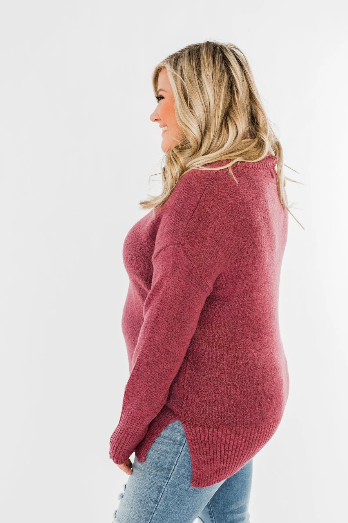 Counting Every Blessing Sweater- Dark Mauve Purple