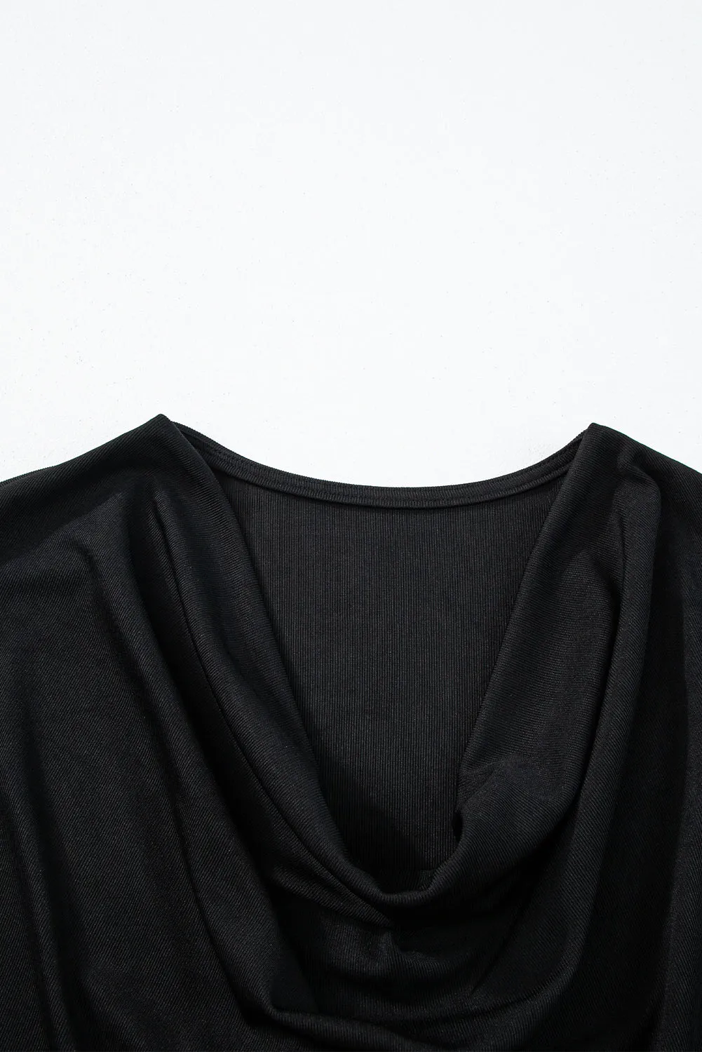 Cowl Neck Bat Sleeve T Shirt