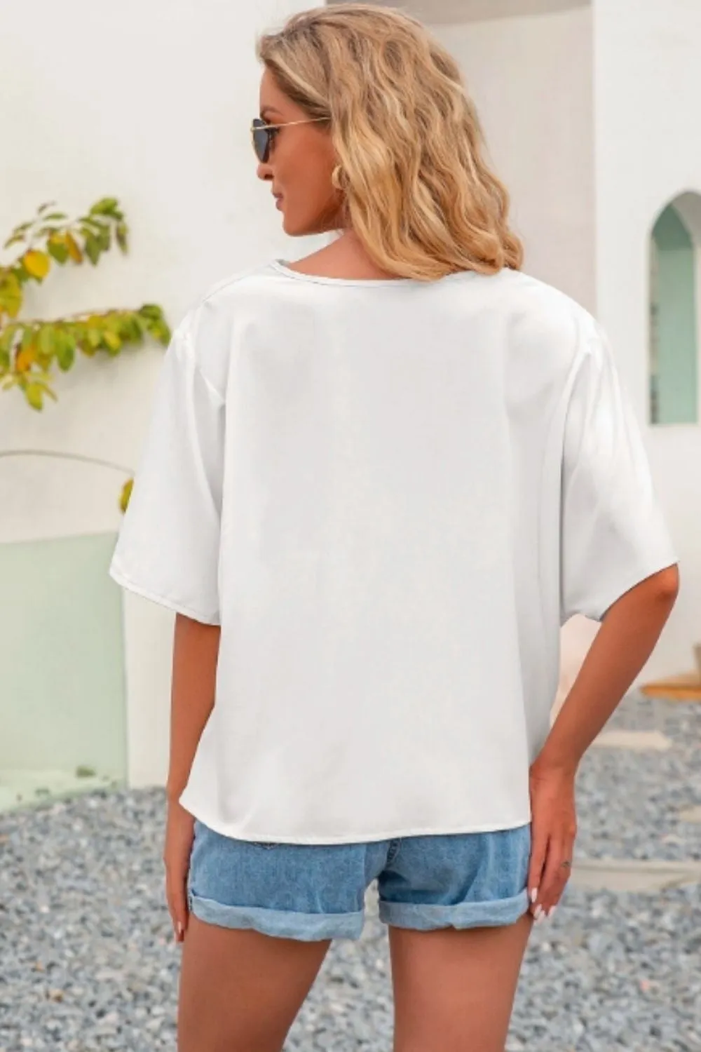 Cowl Neck Blouse White