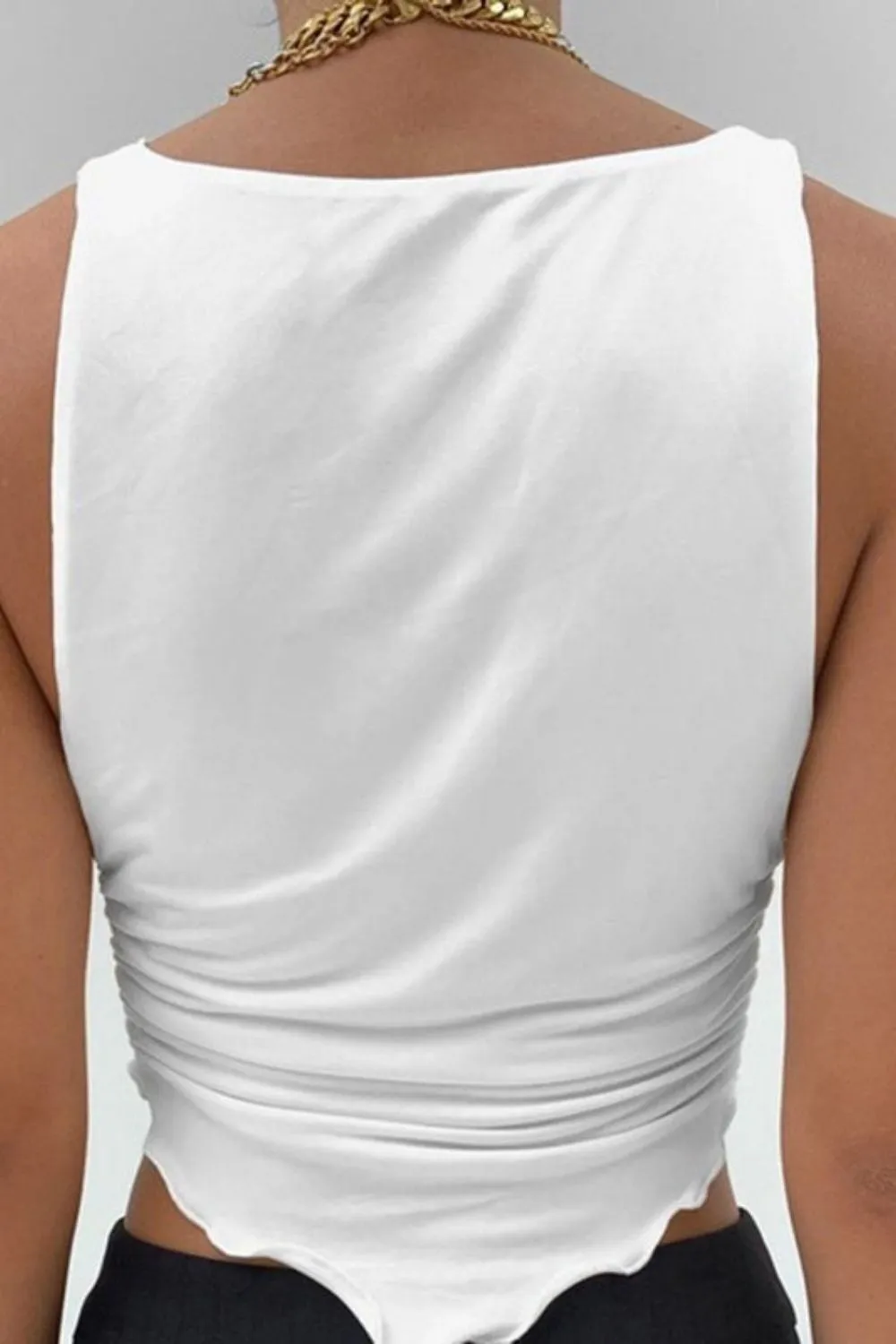 Cowl Neck Ruched Tank Top