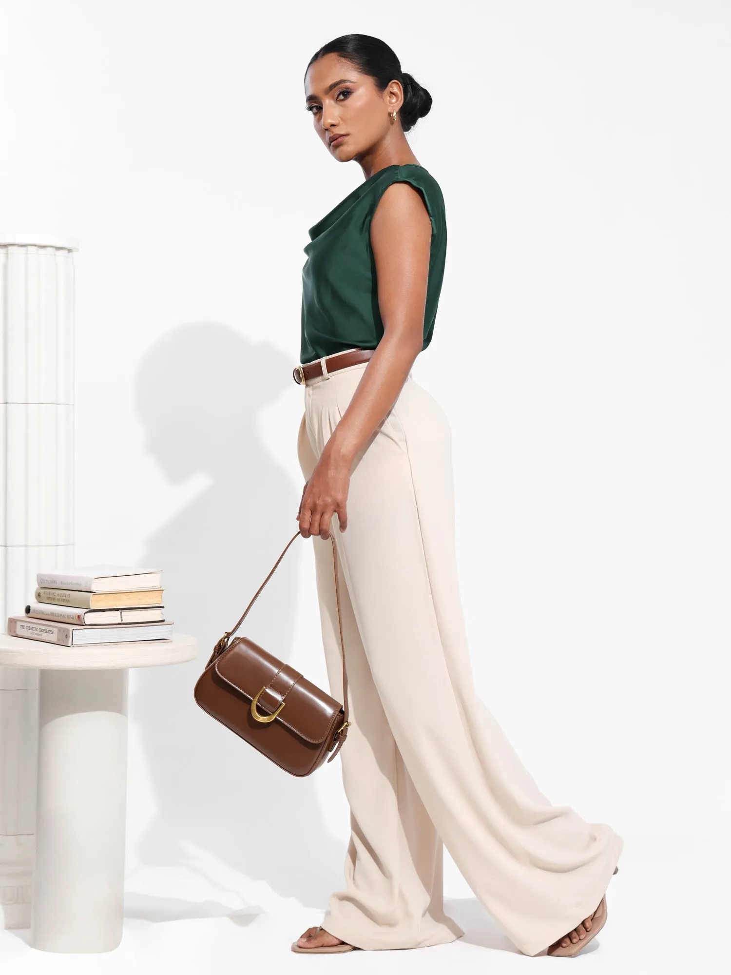 Cowl Neck Satin Top