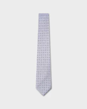 Cream And Blue Silk Tie