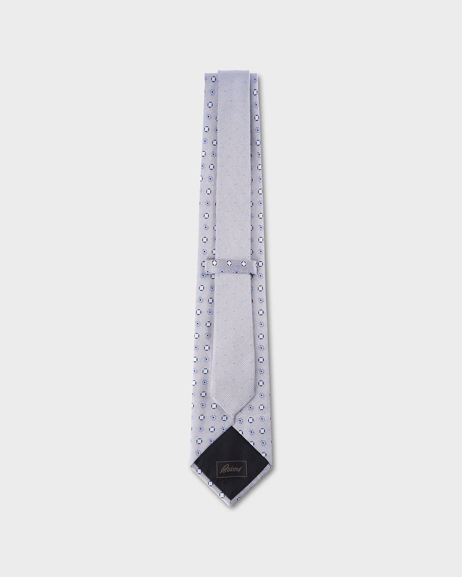 Cream And Blue Silk Tie