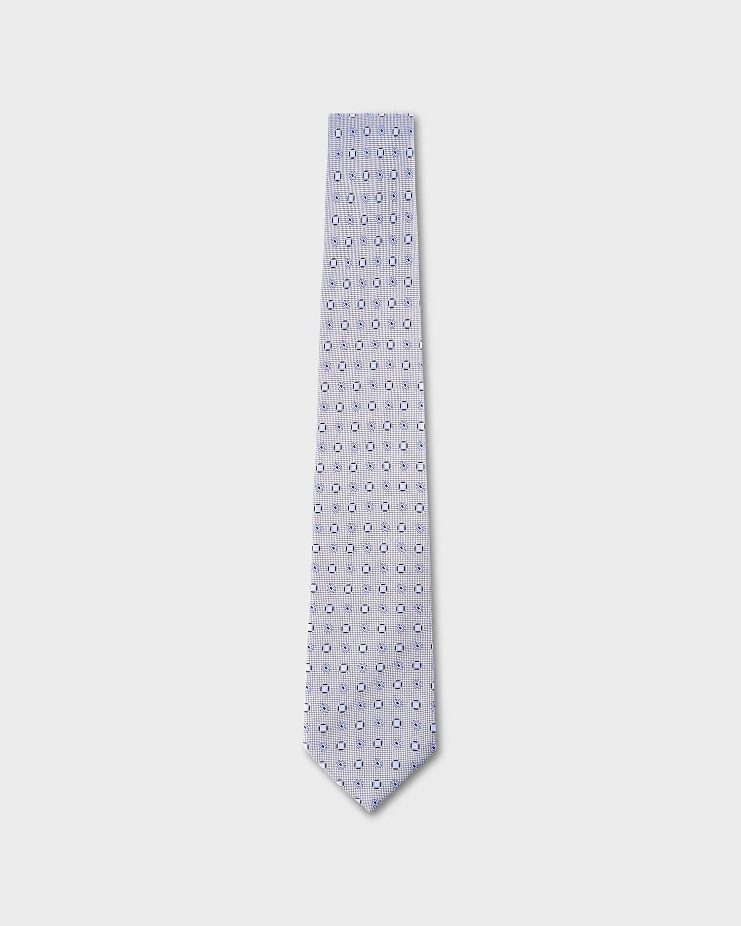 Cream And Blue Silk Tie