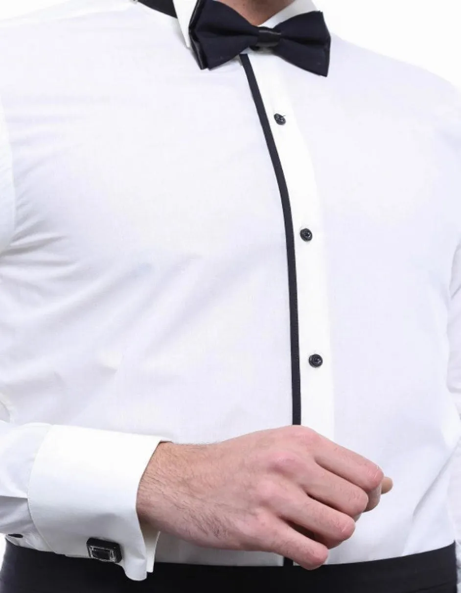 Cream Tuxedo Shirt