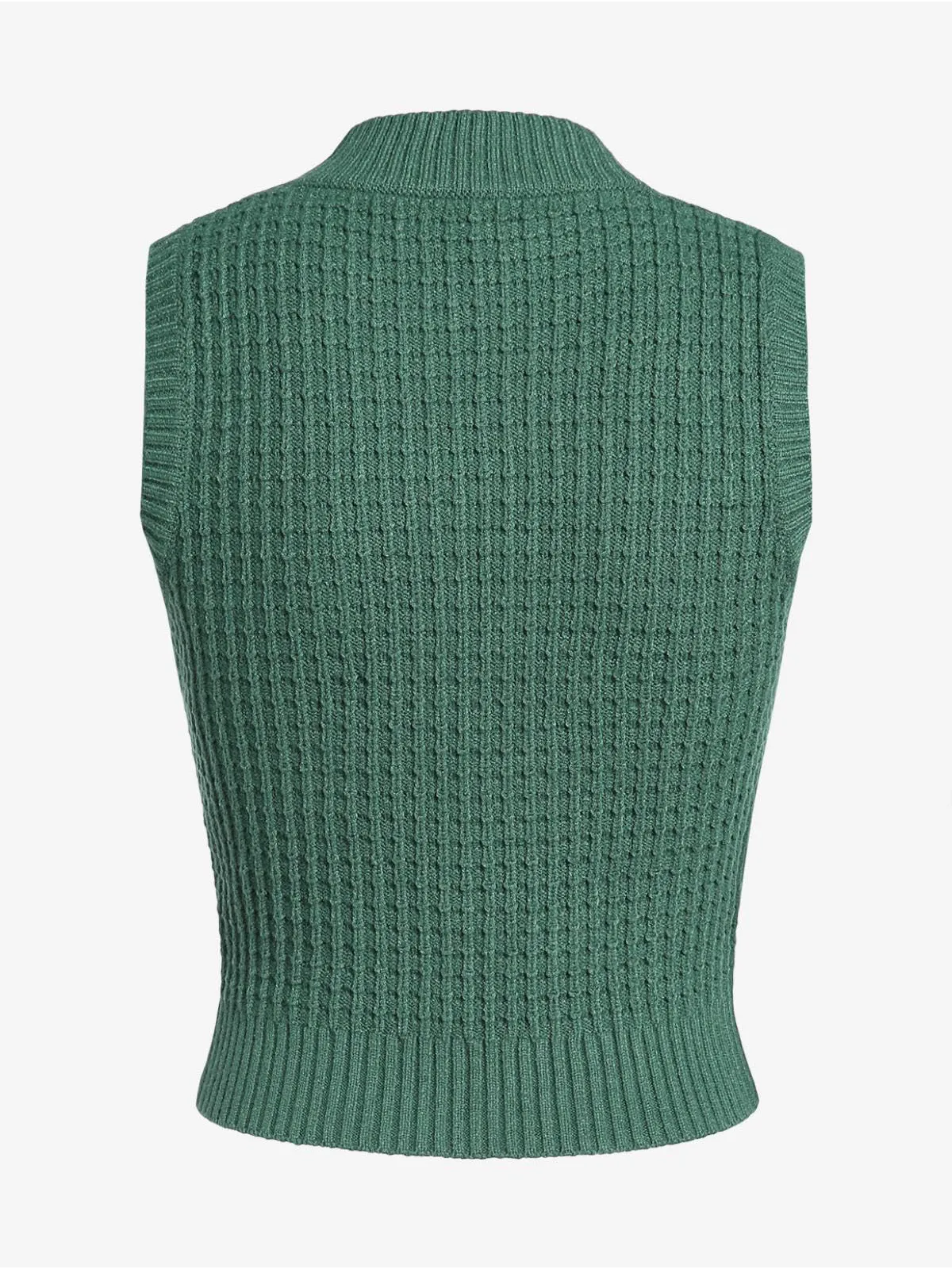 Crew Neck Sleeveless Knit Sweater