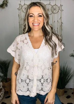 Crochet Laced Button Down