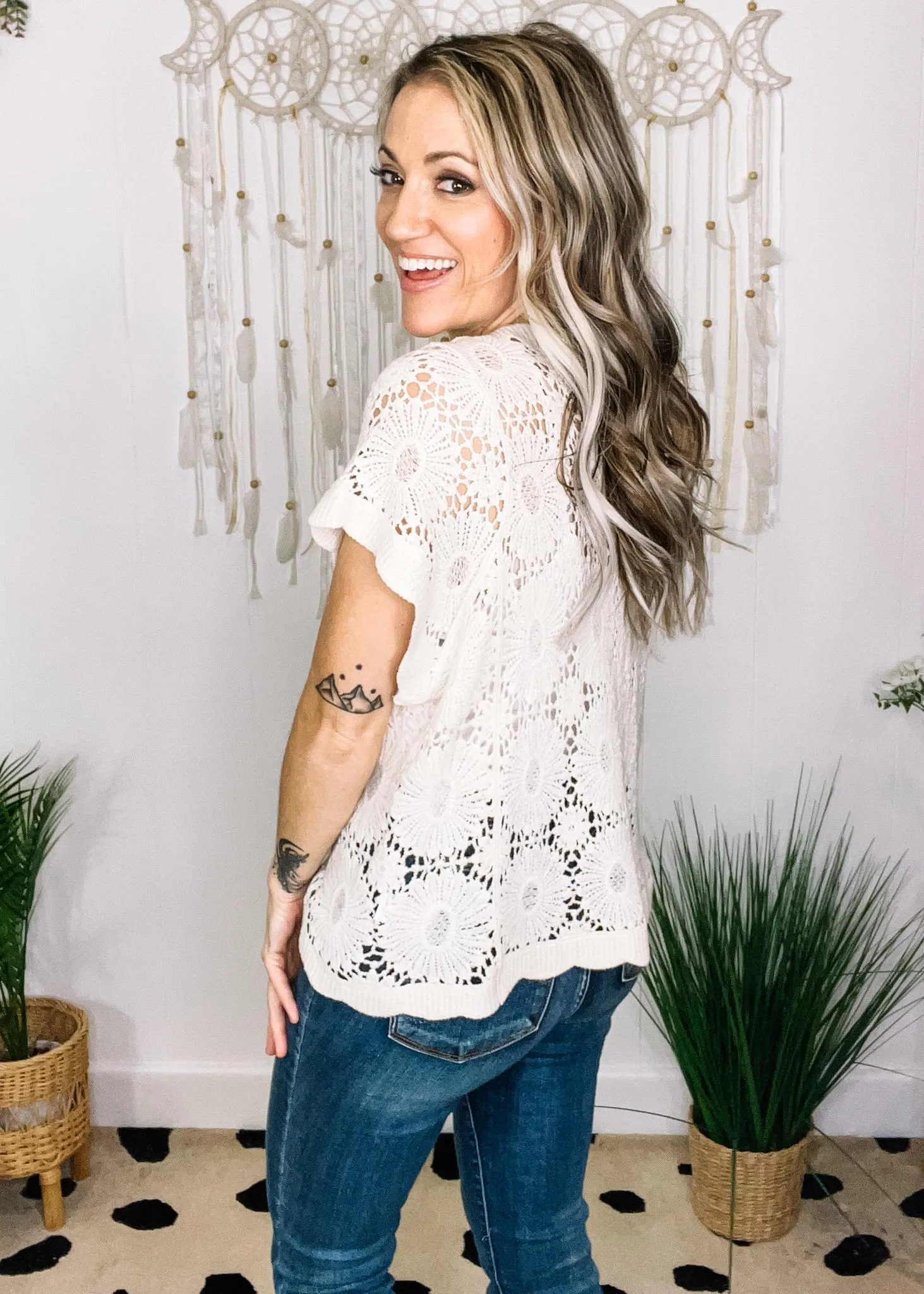 Crochet Laced Button Down