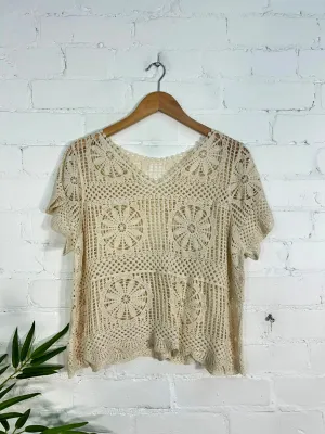 Crochet Short Sleeve Top