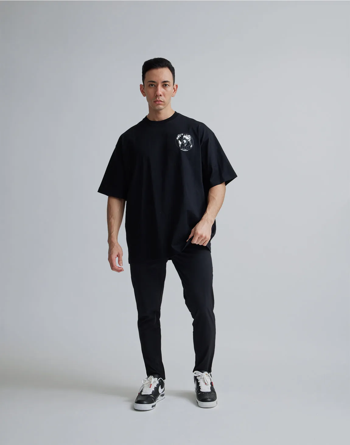 CRONOS WORLD GRAPHIC OVERSIZE T-SHIRTS【BLACK×WHITE】