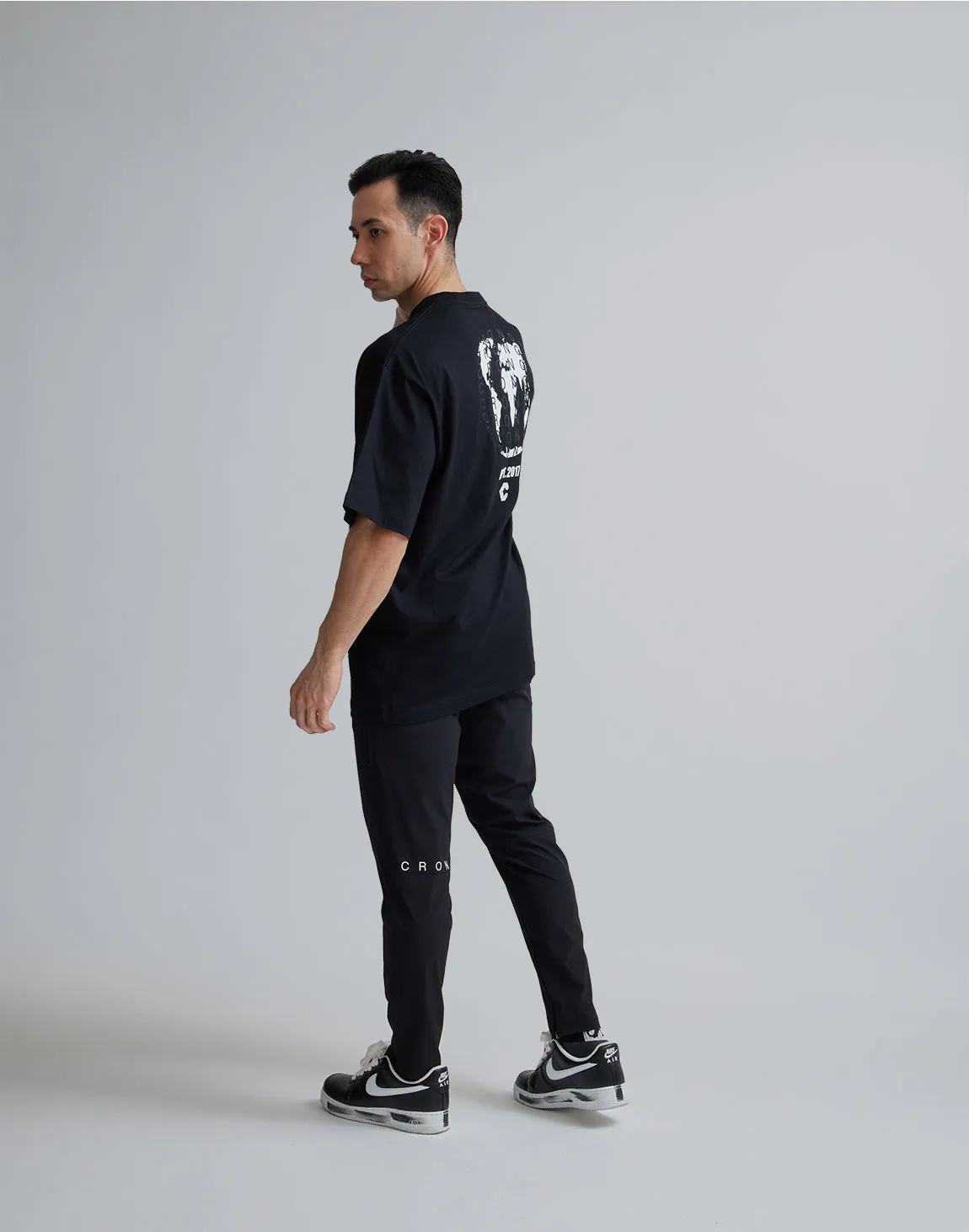 CRONOS WORLD GRAPHIC OVERSIZE T-SHIRTS【BLACK×WHITE】