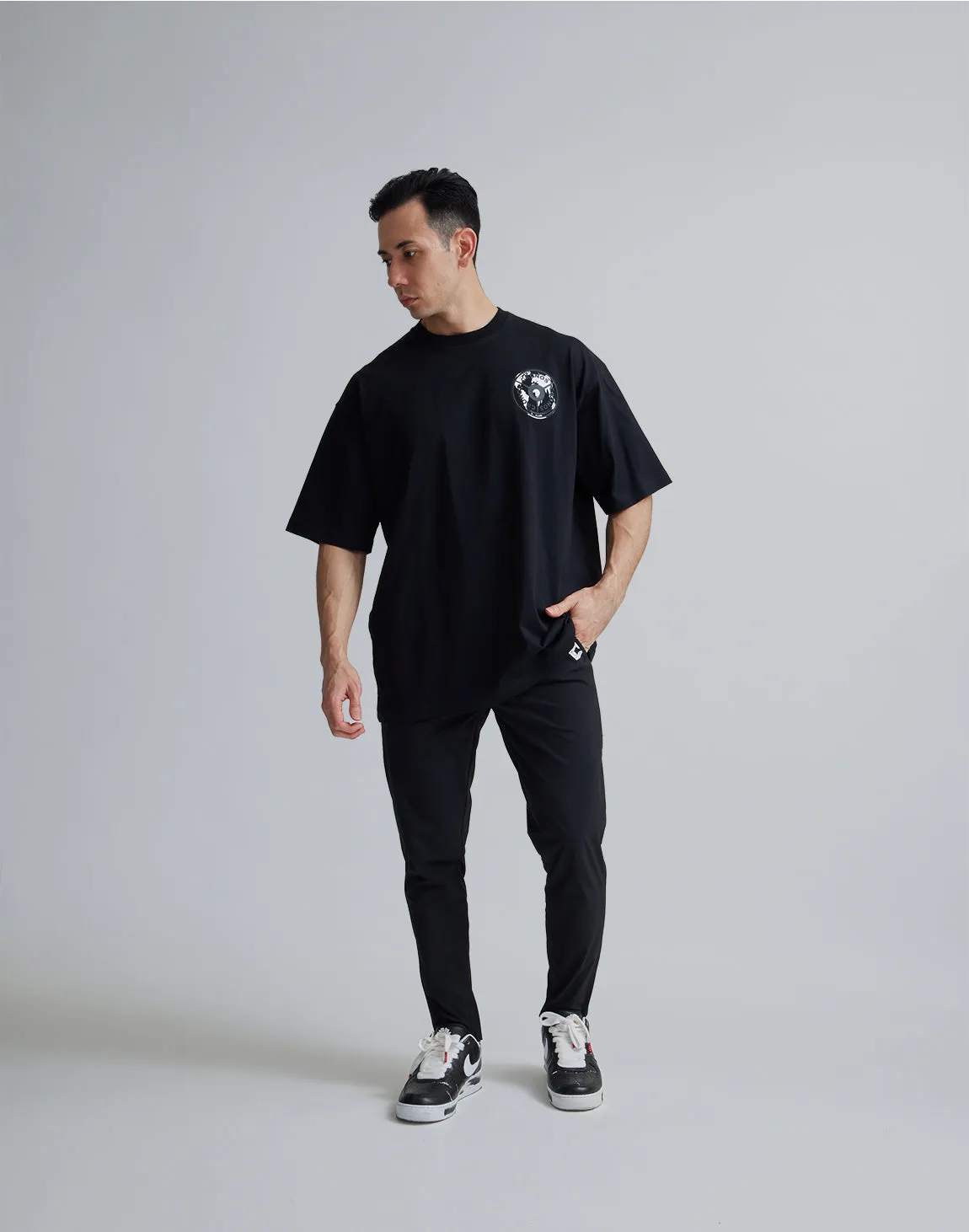CRONOS WORLD GRAPHIC OVERSIZE T-SHIRTS【BLACK×WHITE】