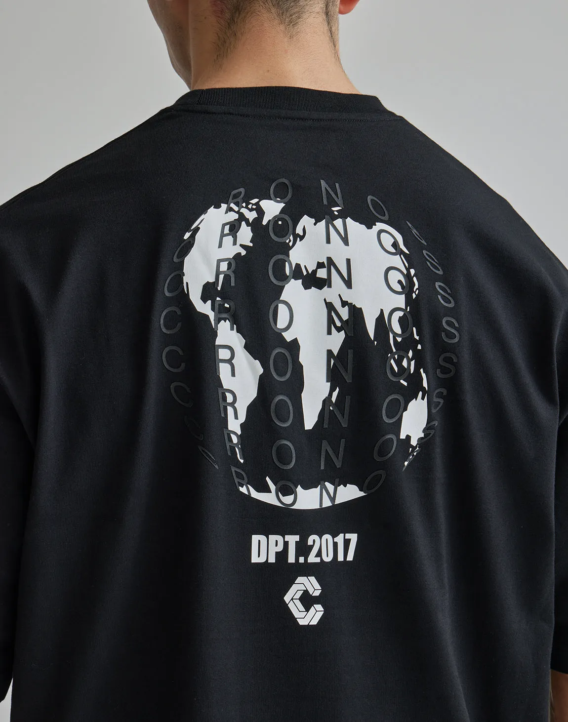 CRONOS WORLD GRAPHIC OVERSIZE T-SHIRTS【BLACK×WHITE】