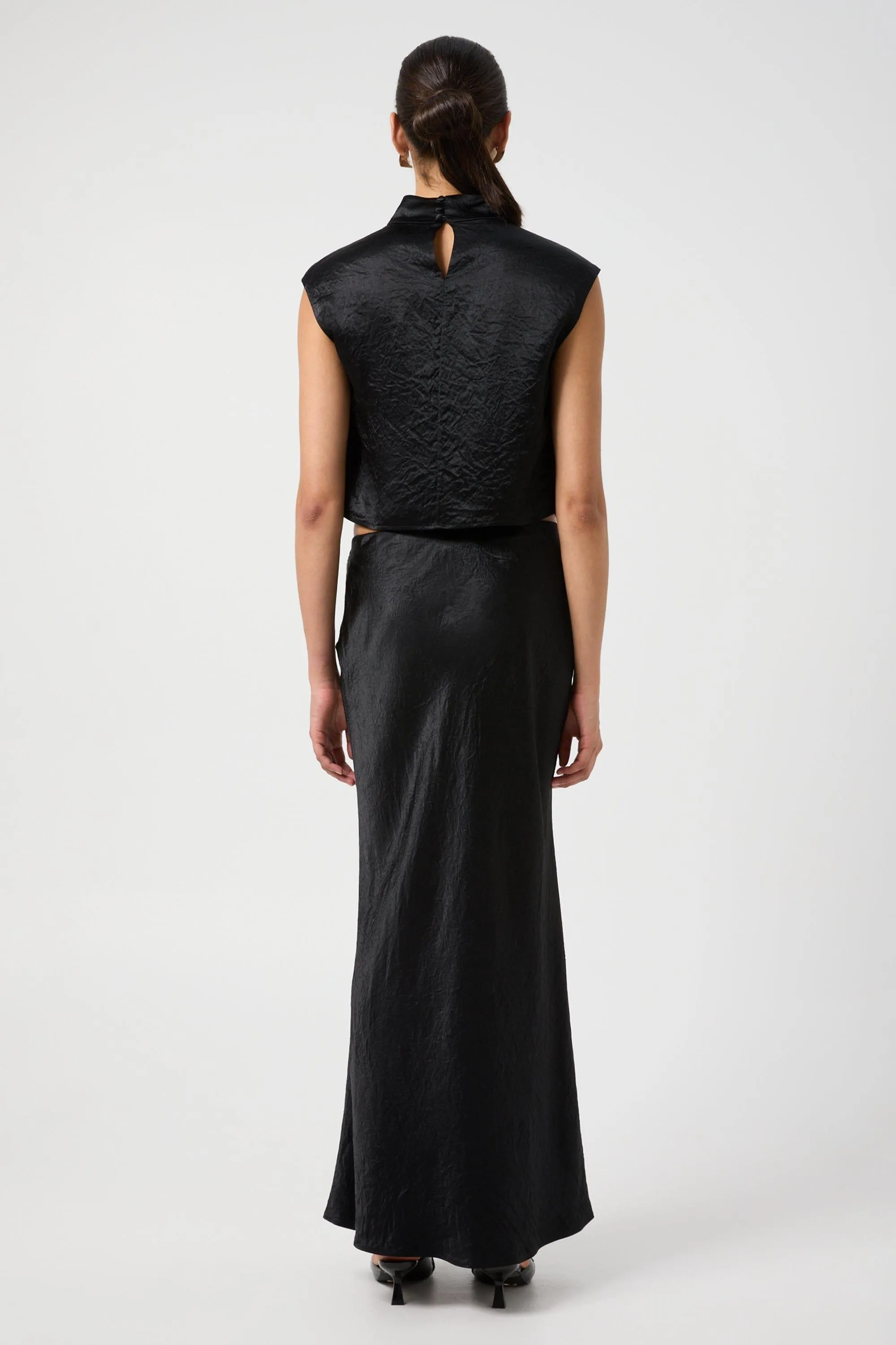 CRUSH DRAPE TANK | BLACK