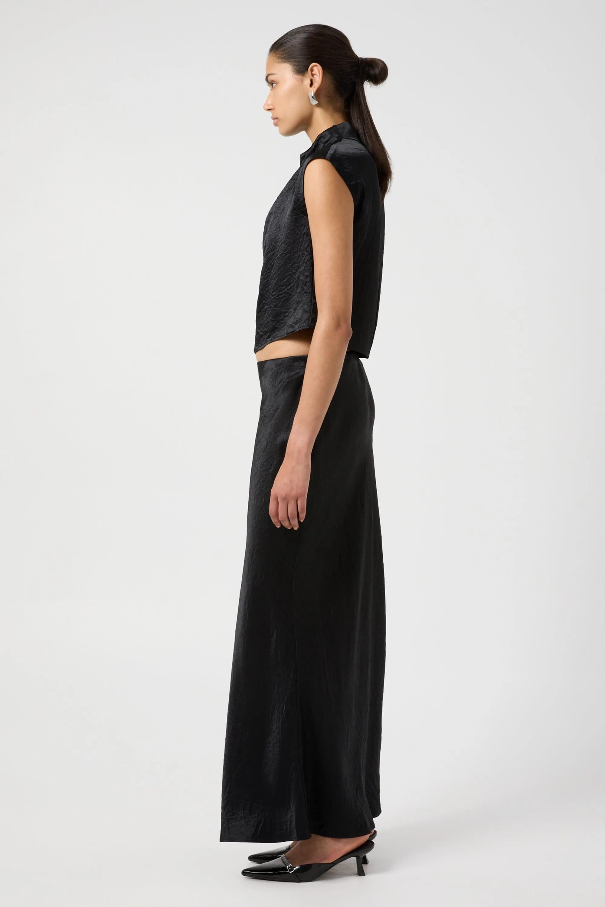 CRUSH DRAPE TANK | BLACK