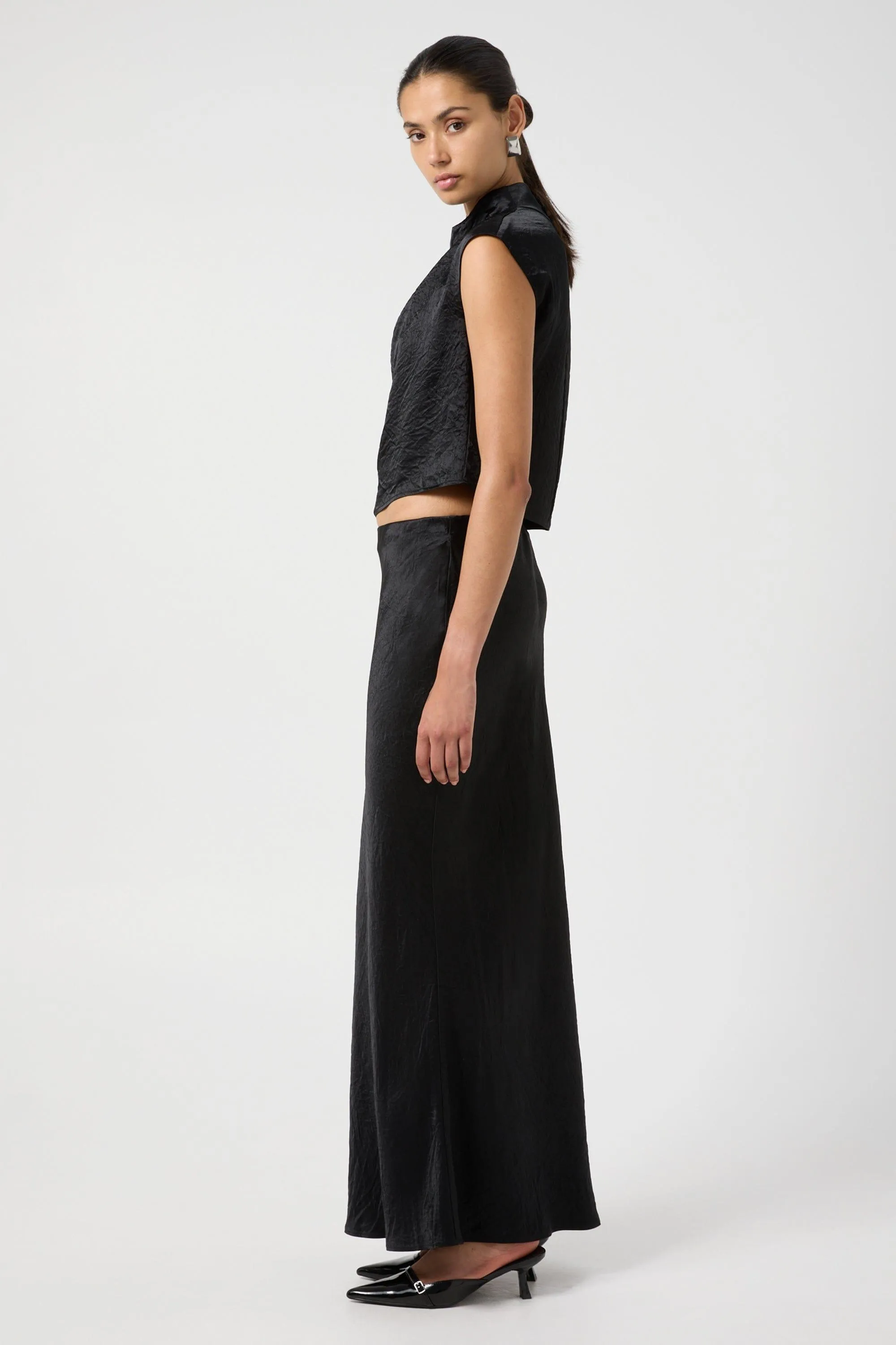CRUSH DRAPE TANK | BLACK