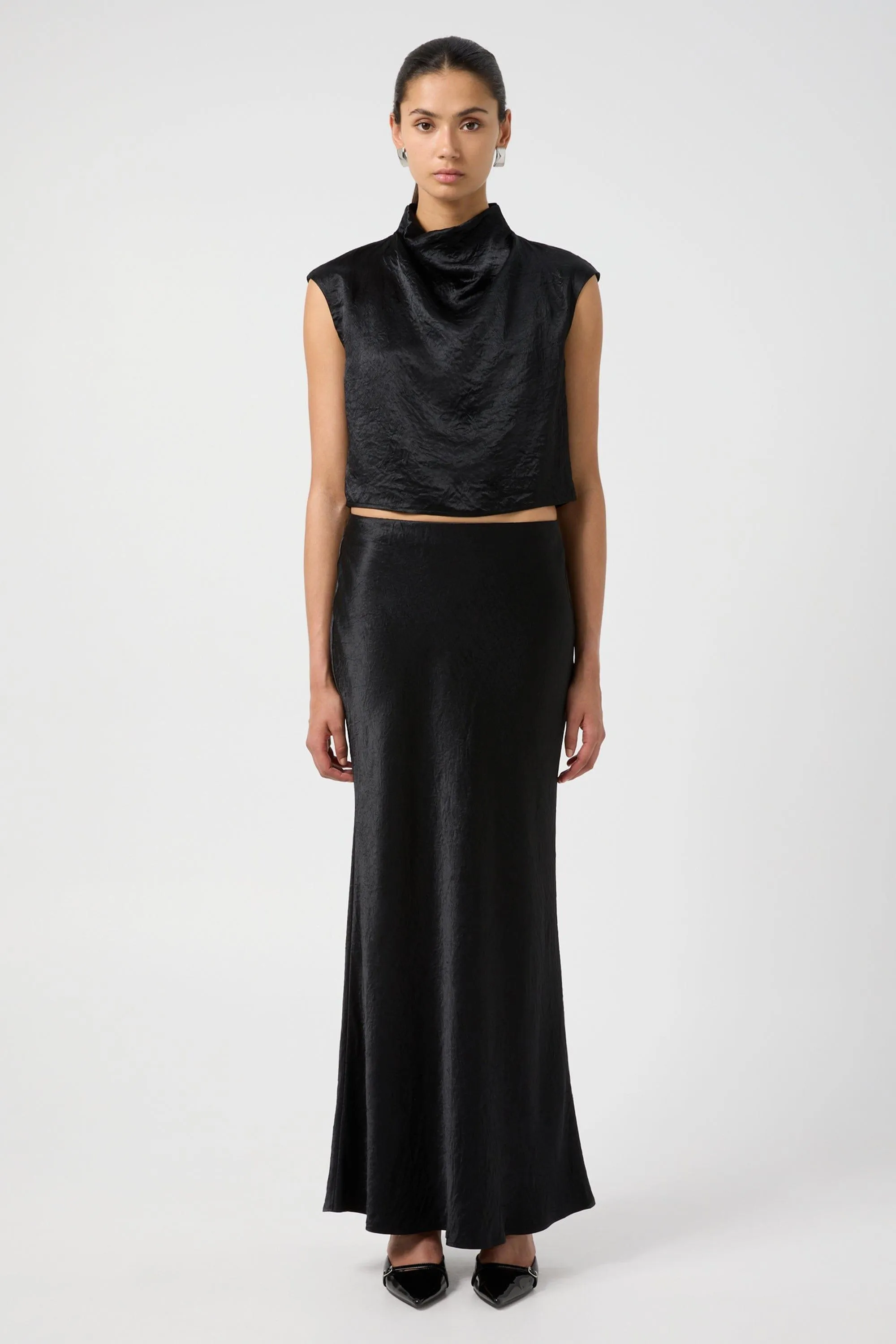 CRUSH DRAPE TANK | BLACK
