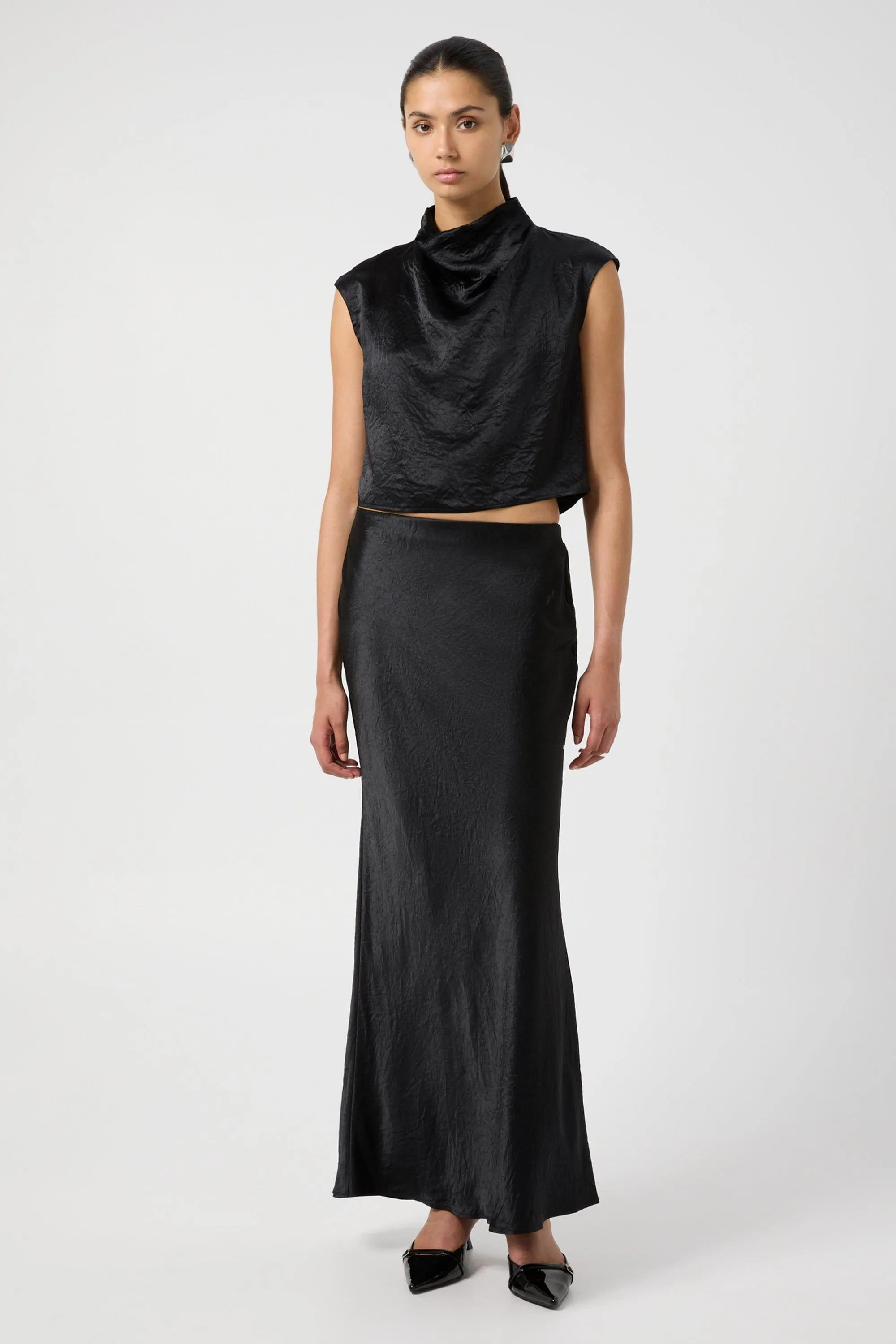 CRUSH DRAPE TANK | BLACK