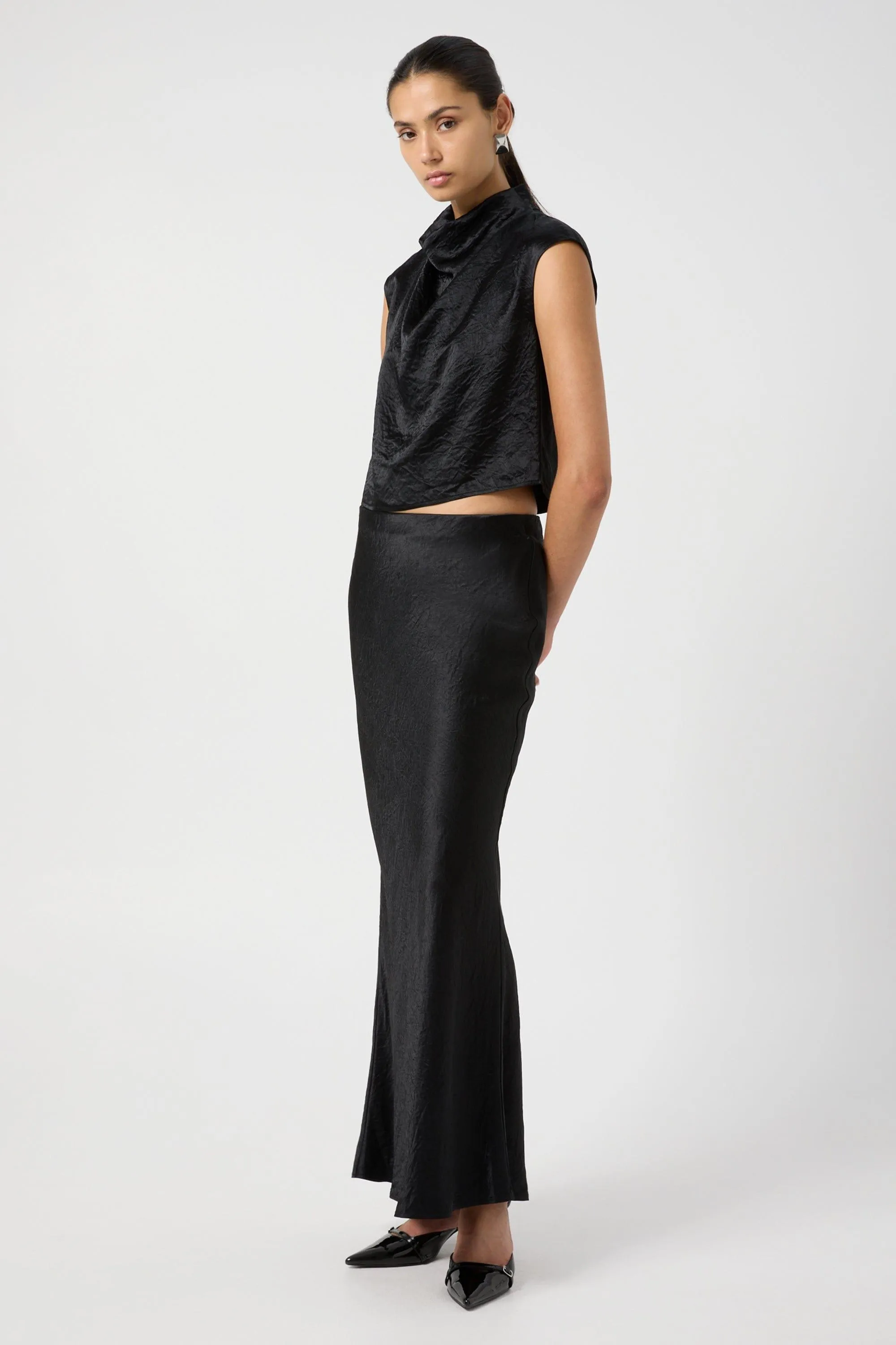 CRUSH DRAPE TANK | BLACK