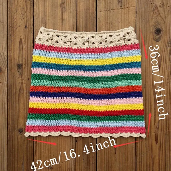 Daisy Chain Mini Skirt Colorful Beach Bikini Swim Bathing Suit Cover Up Beachwear
