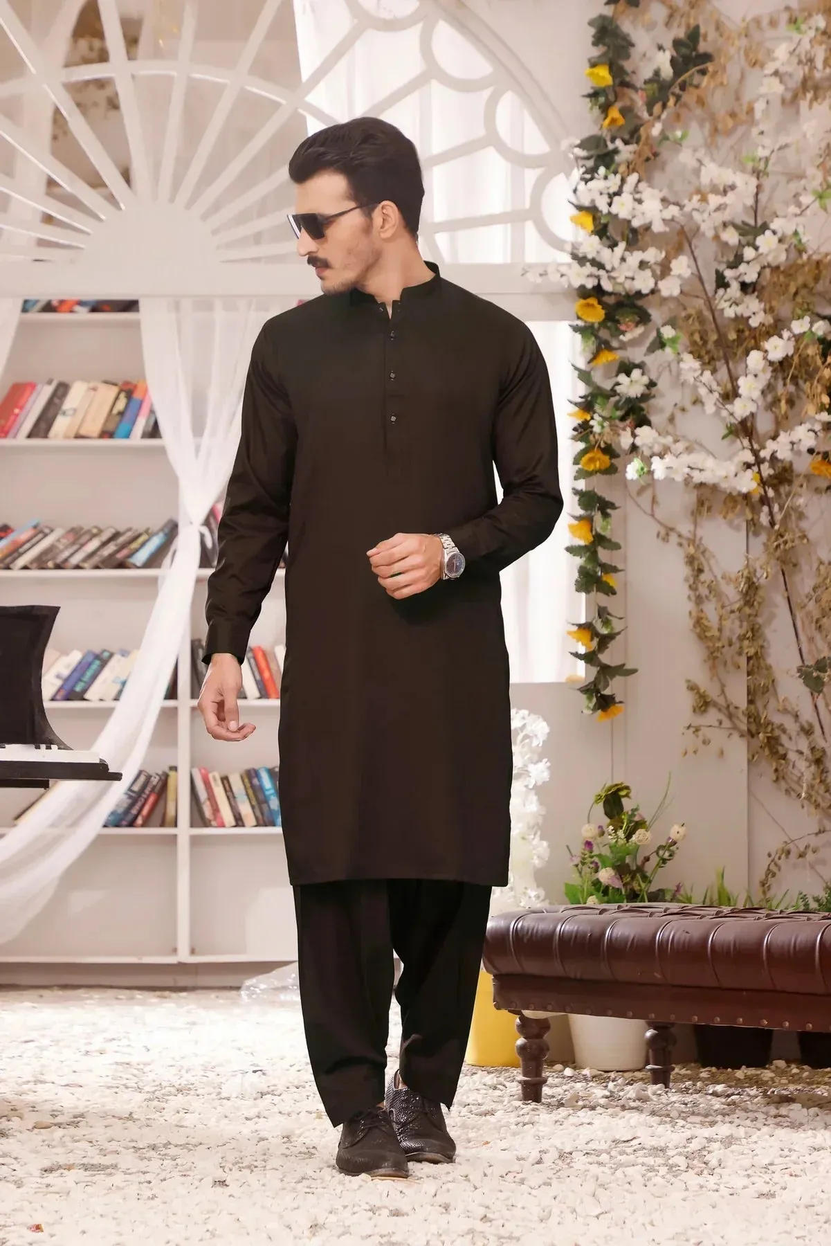 Dark Brown Shalwar Kameez for Men