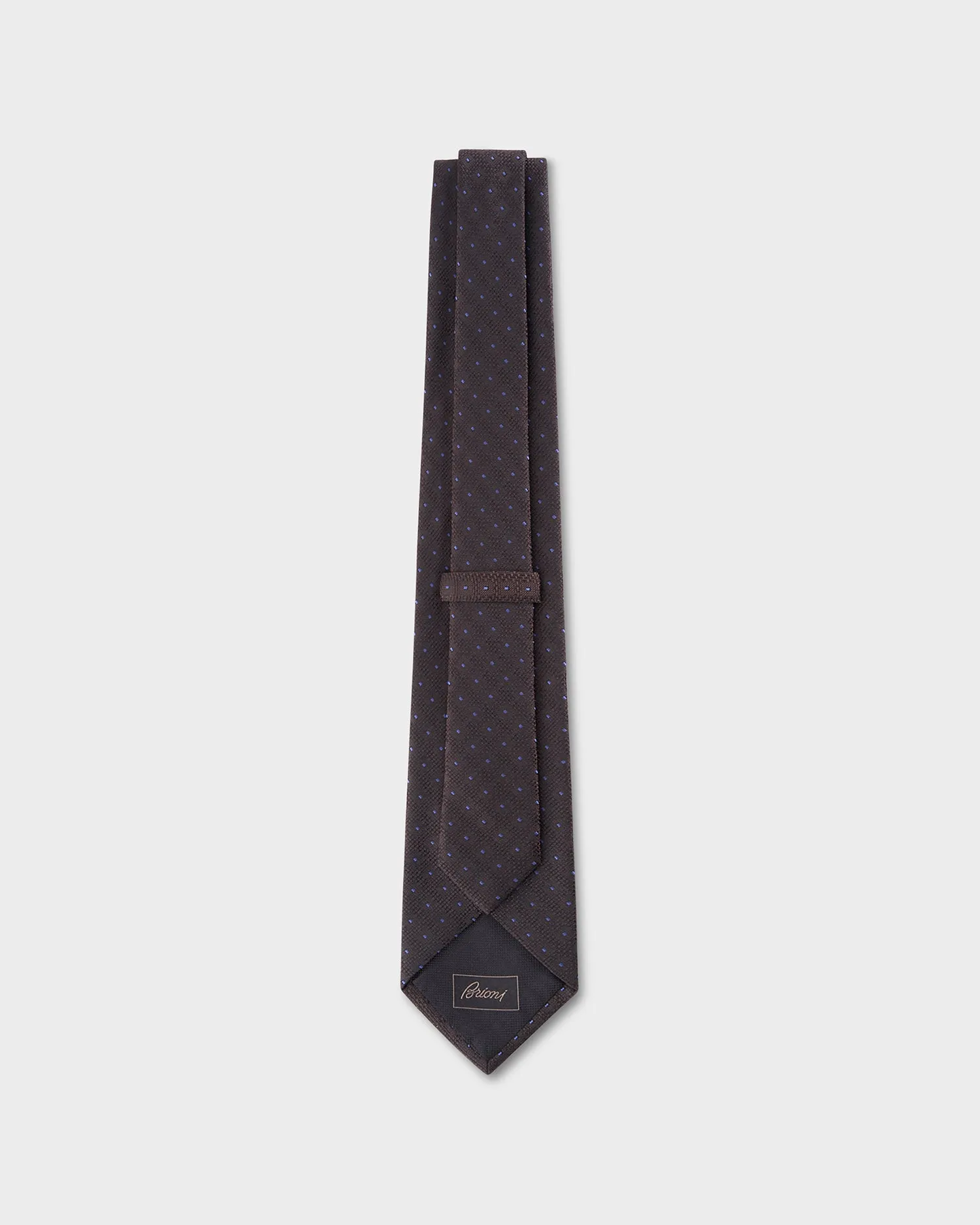 Dark Brown With Blue Micro Spot Pattern Tie