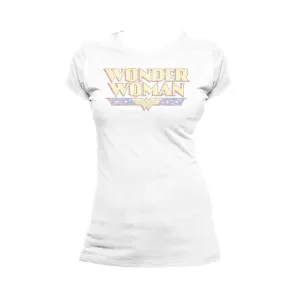 DC Comics Wonder Woman Logo Vintage Official Women's T-shirt (White)