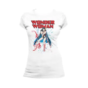 DC Comics Wonder Woman Splash Official Women's T-shirt (White)