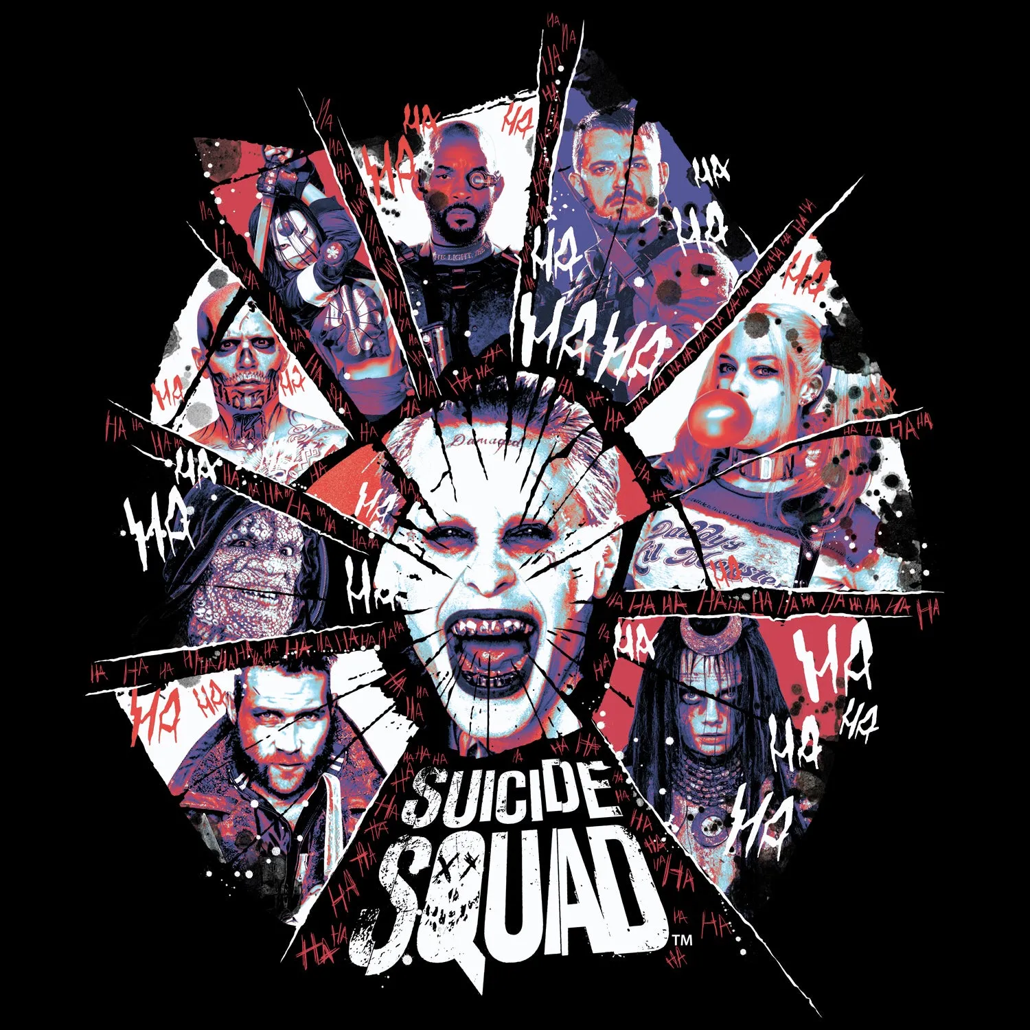 DC Suicide Squad Shattered Official Women's T-shirt (Black)