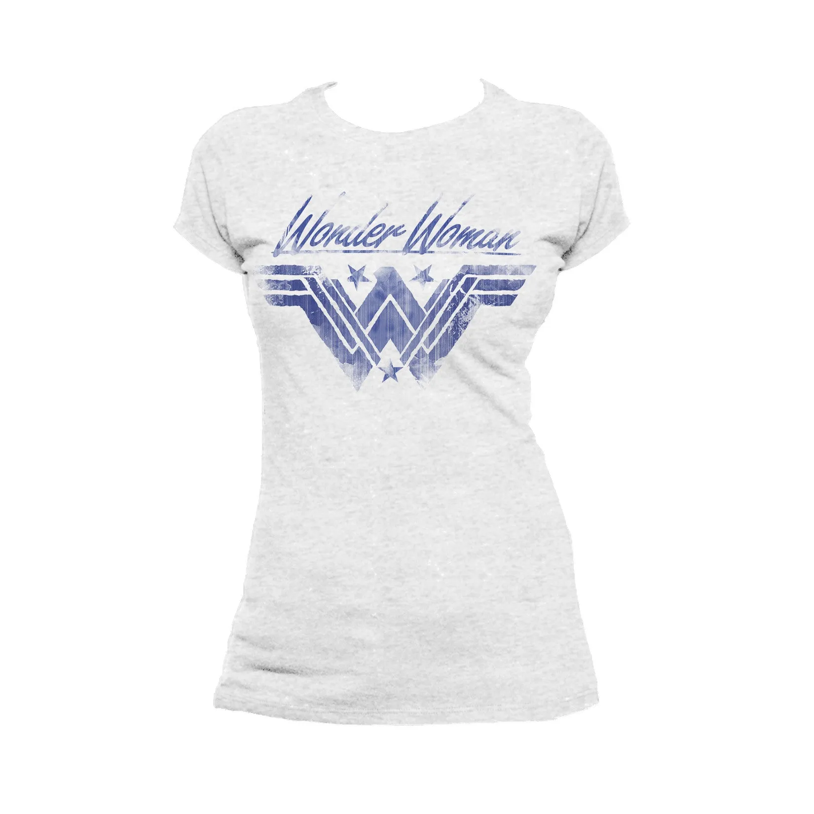 DC Wonder Woman  Logo Watermark Official Women's T-shirt (Heather Grey)