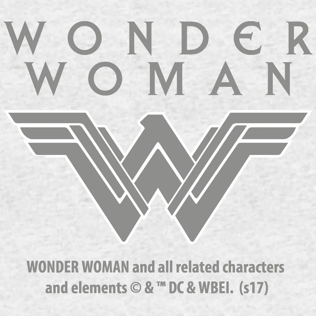 DC Wonder Woman  Logo Watermark Official Women's T-shirt (Heather Grey)