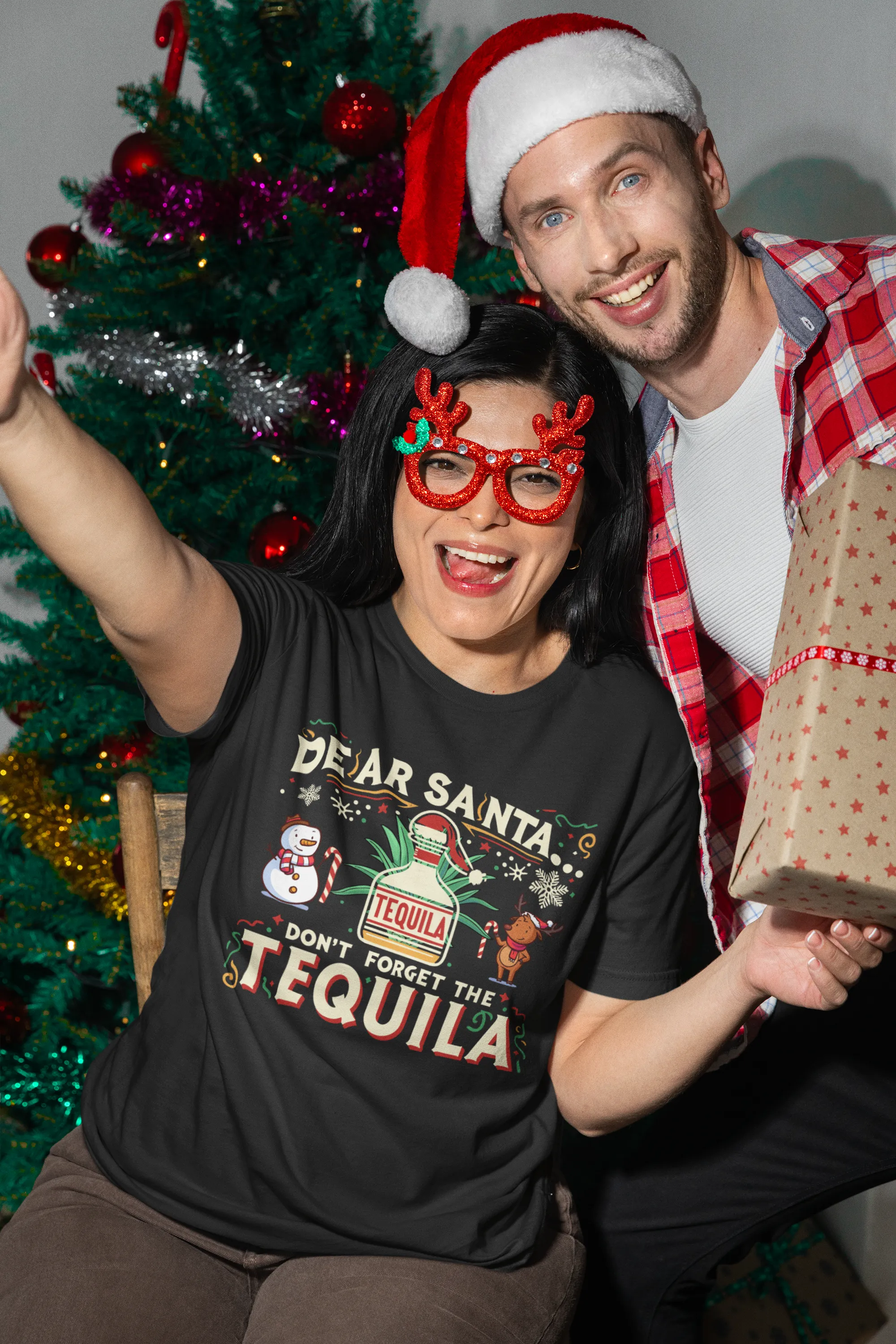 Dear Santa... Don't forget the Tequila!! - Unisex Party Drinking Tee