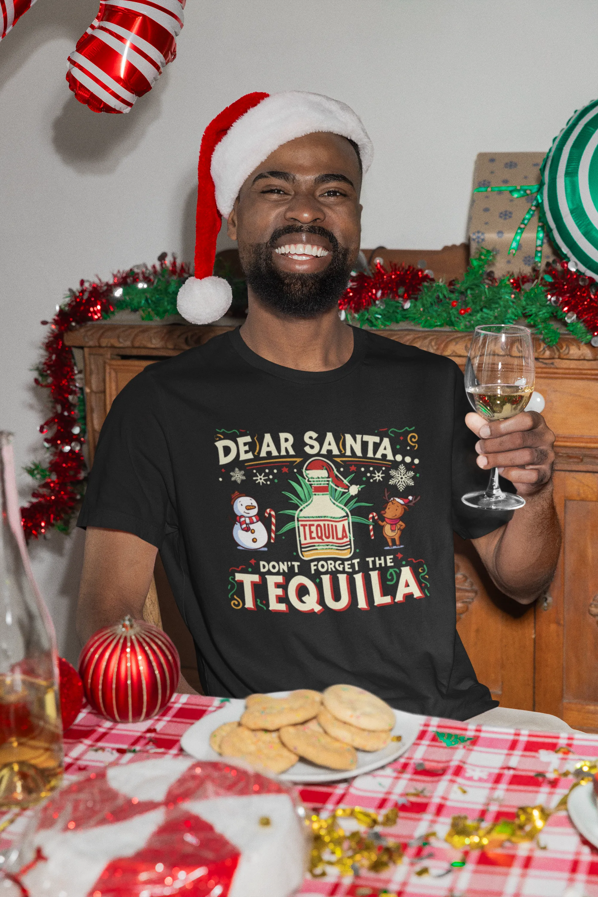 Dear Santa... Don't forget the Tequila!! - Unisex Party Drinking Tee