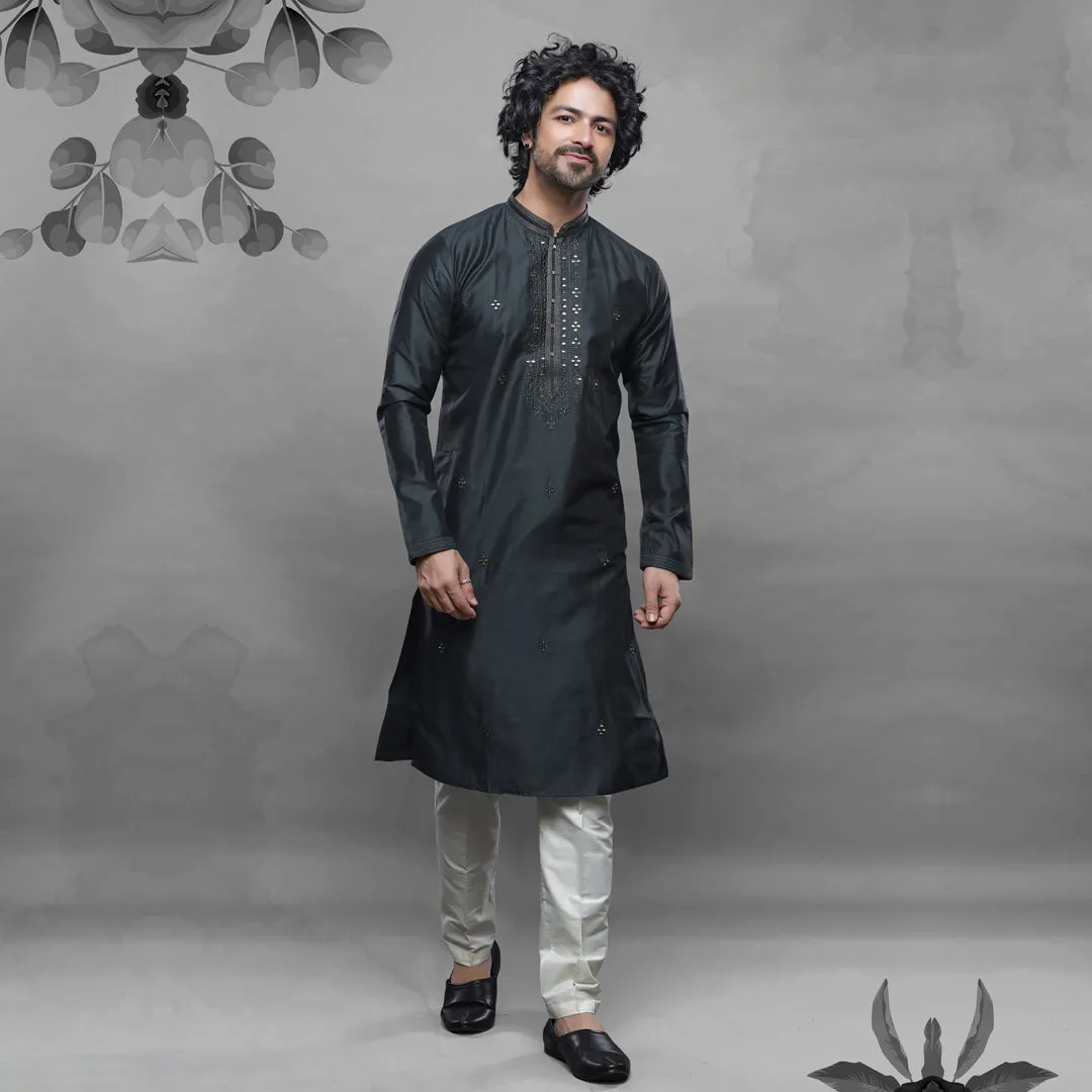 Deep Ocean Teal Blue Kurta