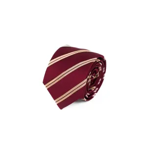 Deep Red Striped Tie
