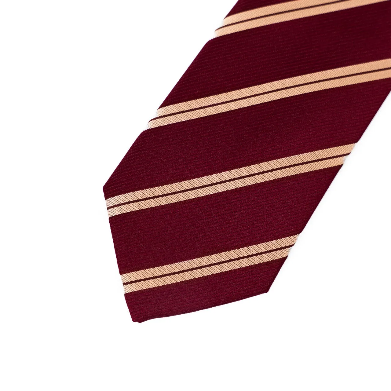 Deep Red Striped Tie