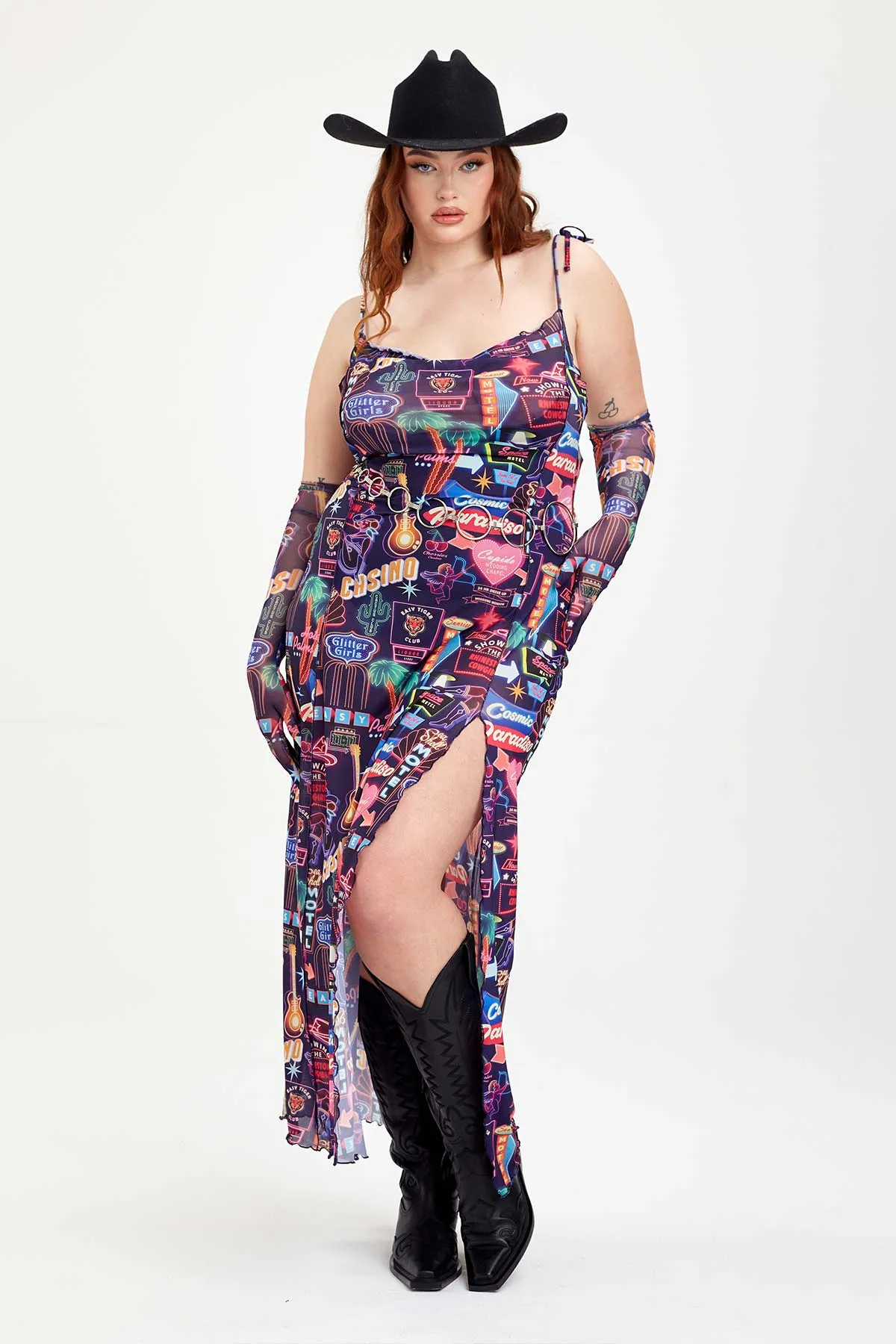 Desert Disco Strappy Mesh Dress