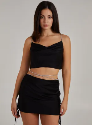 Diamante Strap Cowl Neck top