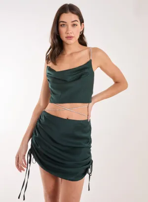 Diamante Strap Cowl Neck top