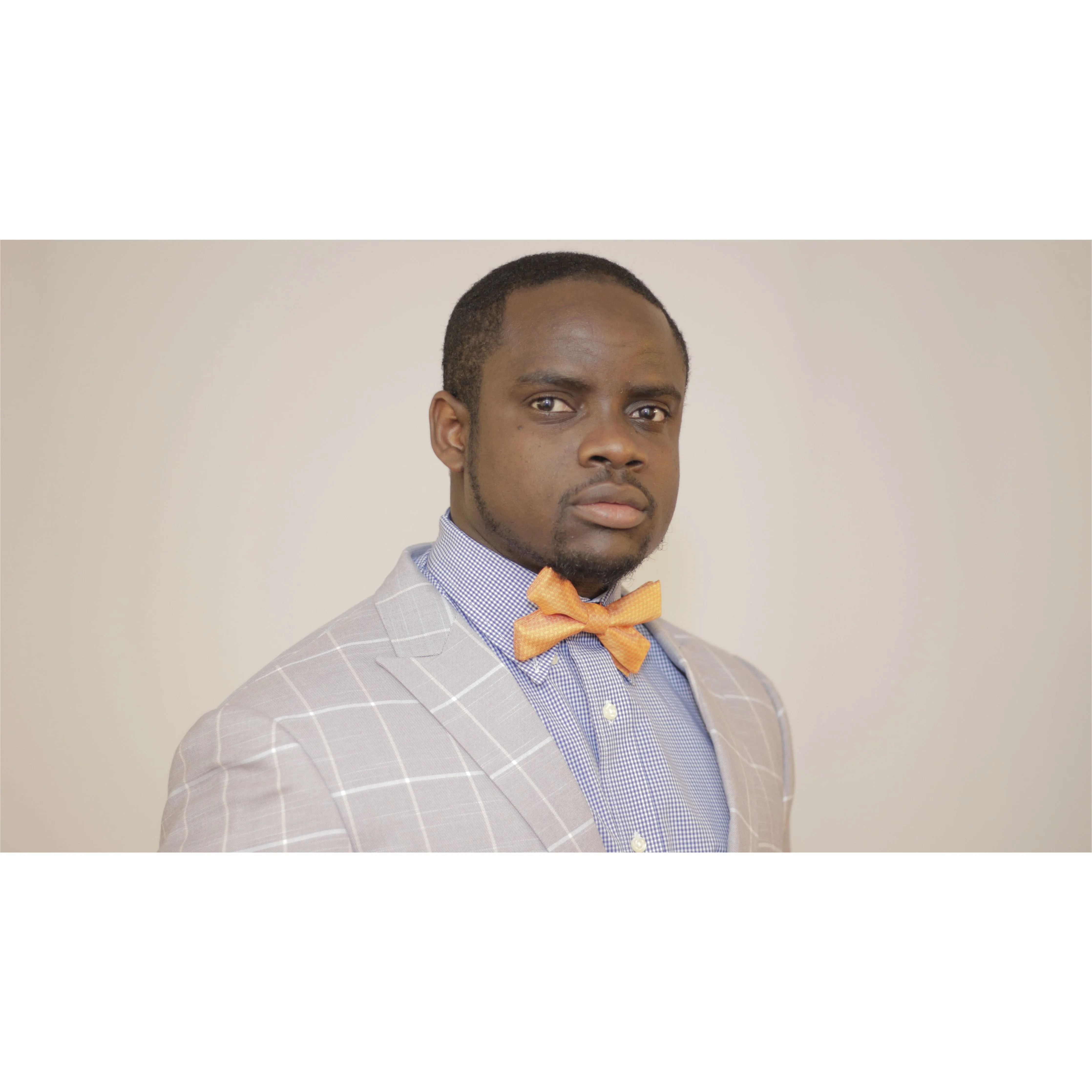 Diamond Pattern Orange Blue Cavalz Bow Tie (Citrus)