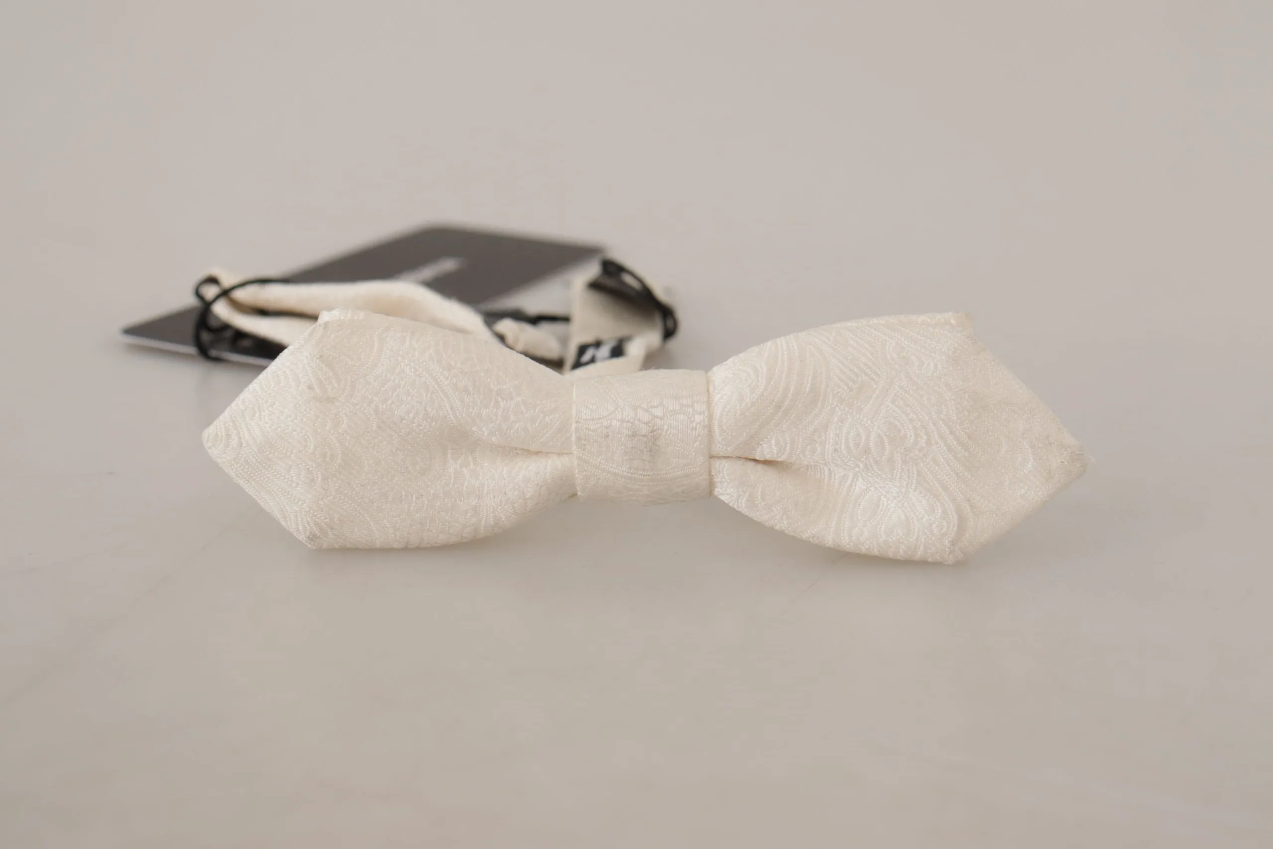 Dolce & Gabbana Elegant White Silk Bow Tie