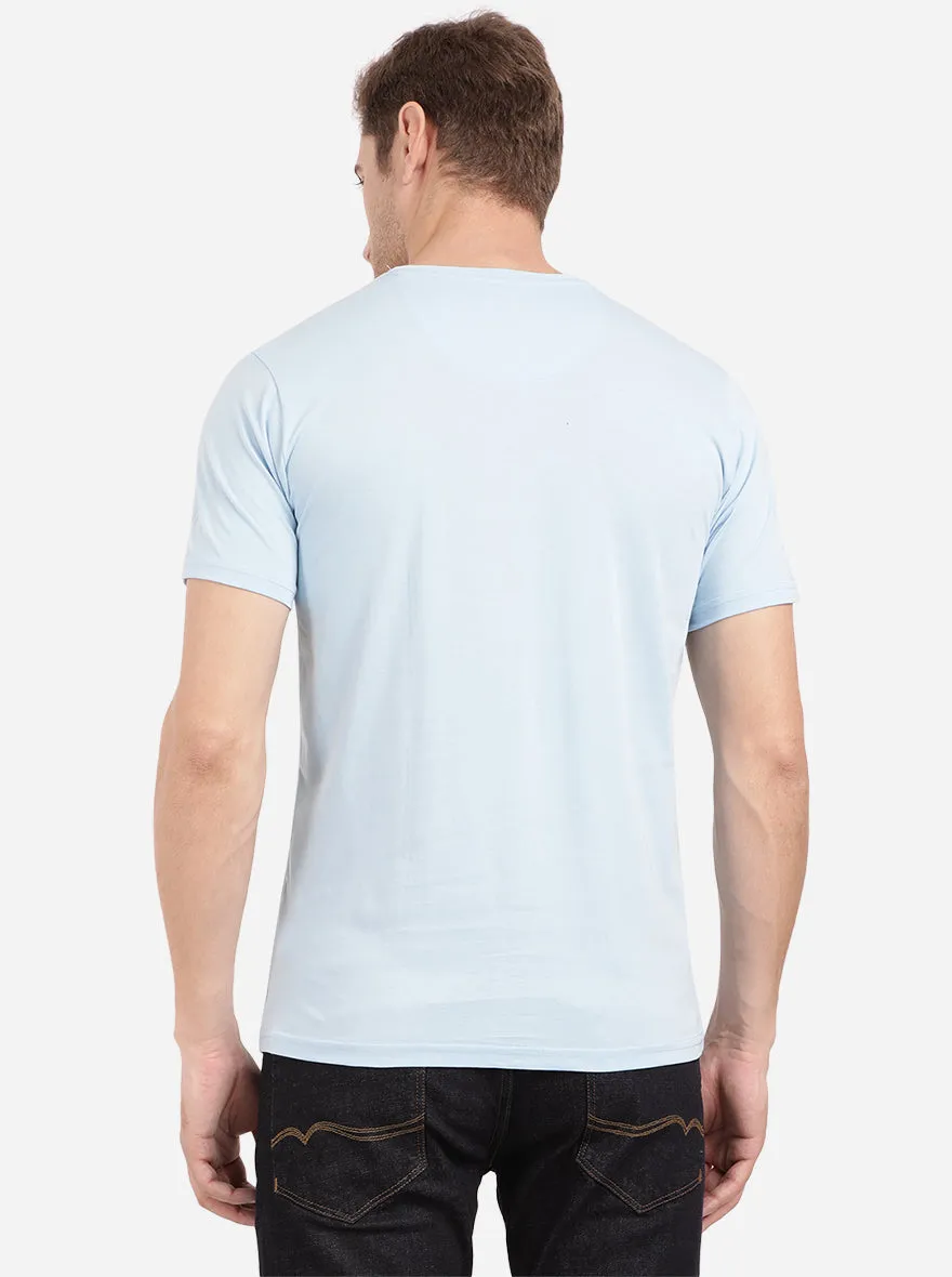 Dream Blue Printed Slim Fit T-Shirt | Greenfibre