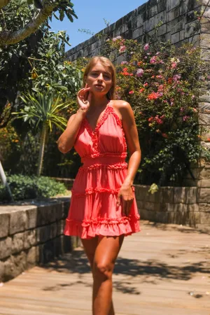 Dress Ruffle Coral