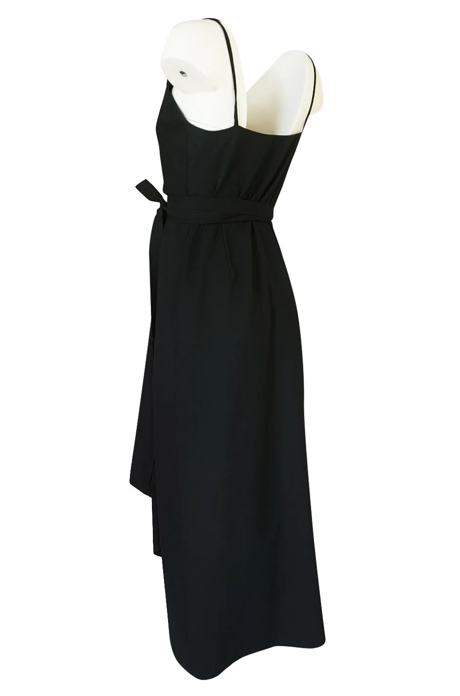 Early 1970s Polly Peck by Sybil Zelker Liittle Black Wrap Dress